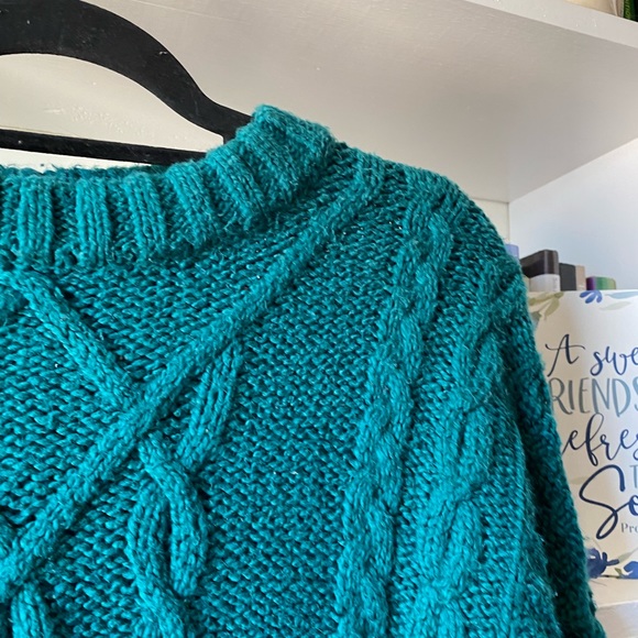 Aerie | Emerald Chunky Oversized Cable Knit Sweater - Picture 6 of 14